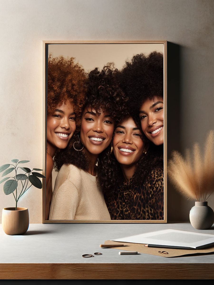 Smiling Women Portrait Photography Poster. — room view 2