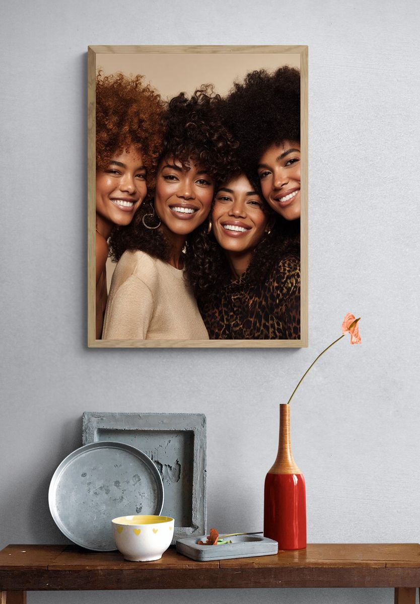 Smiling Women Portrait Photography Poster. — room view 3