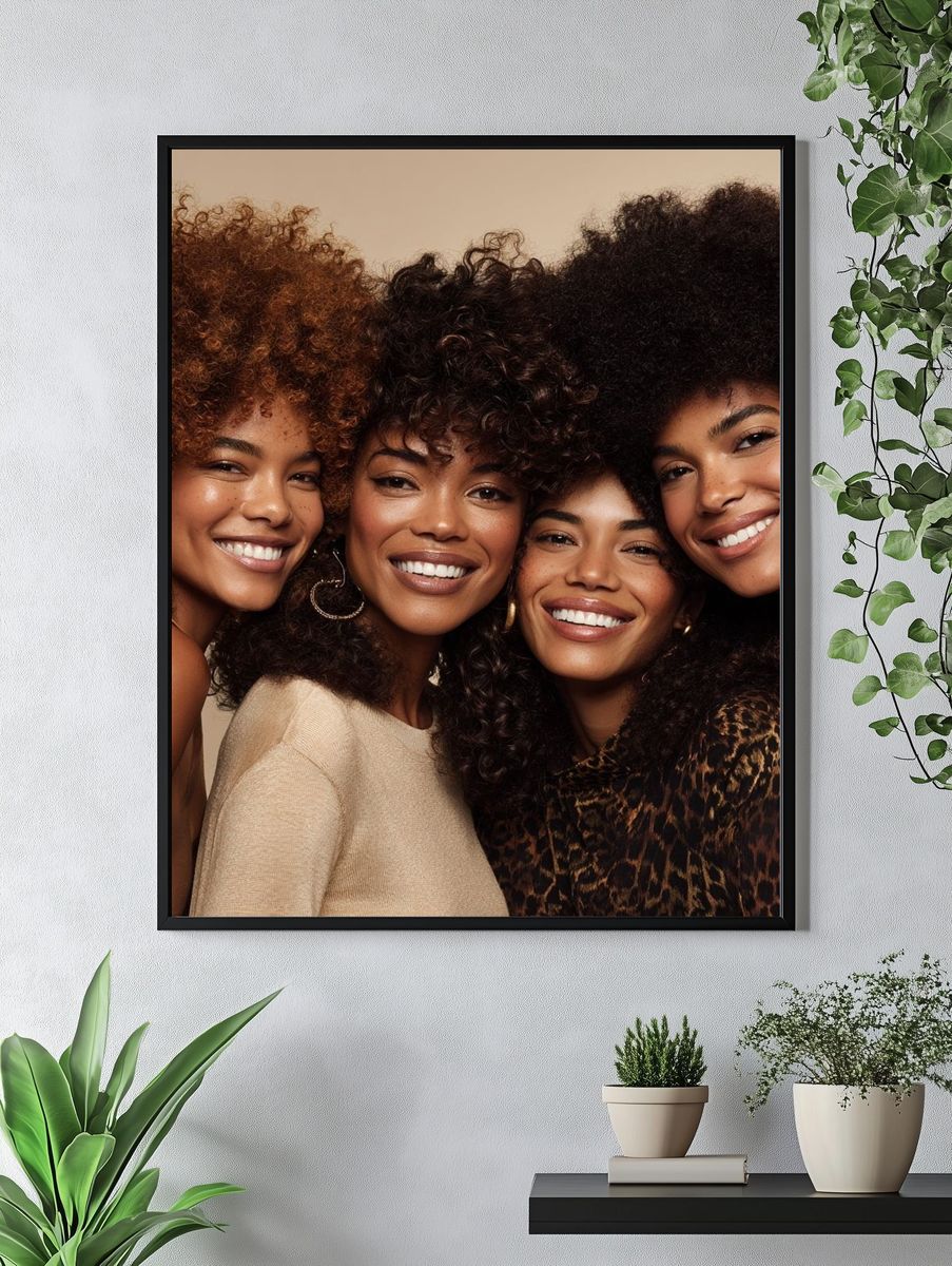 Smiling Women Portrait Photography Poster. — room view 4