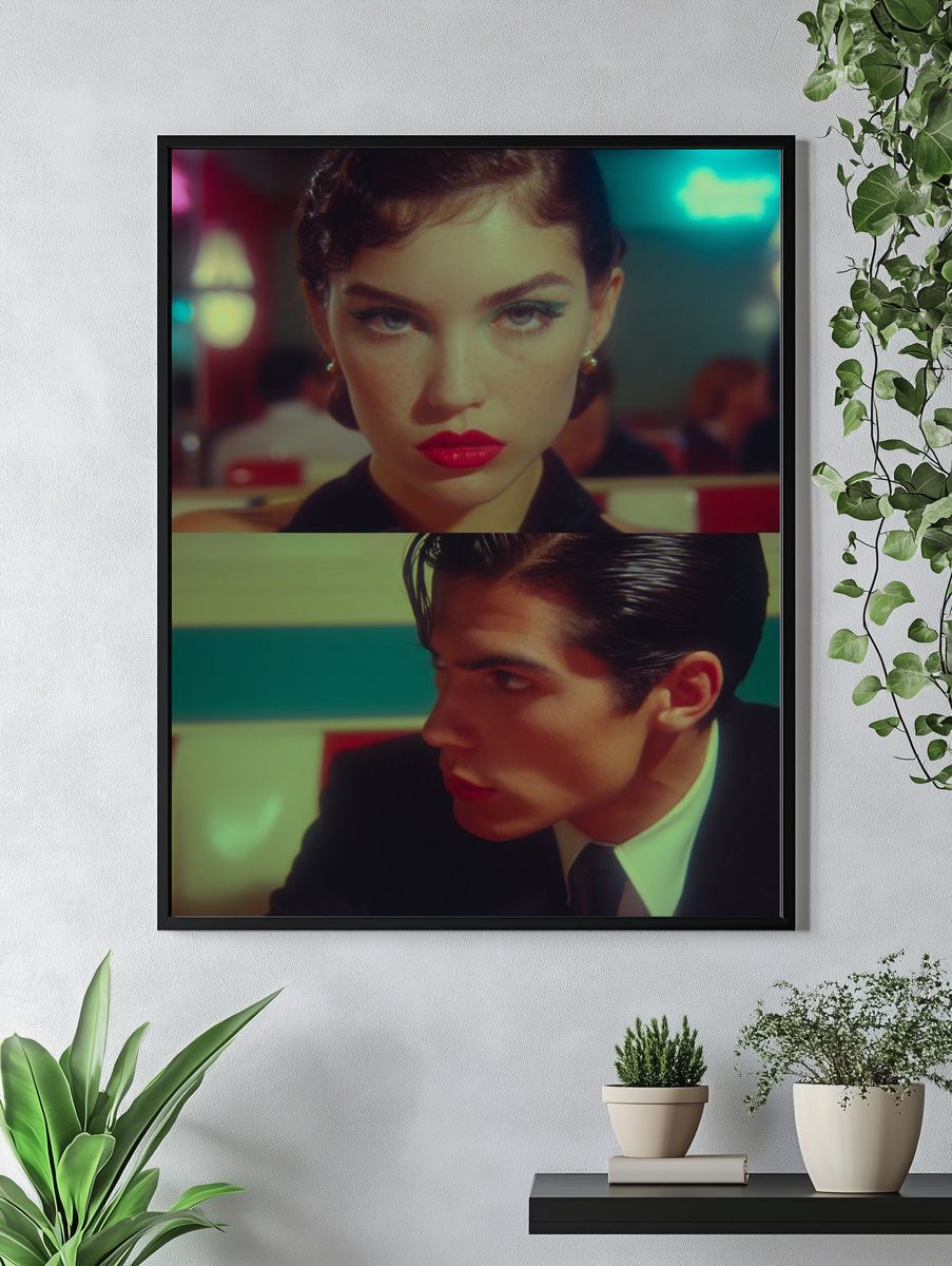 Neon Diner Portrait Poster. — room view 4