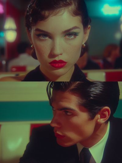 Neon Diner Portrait Poster. poster