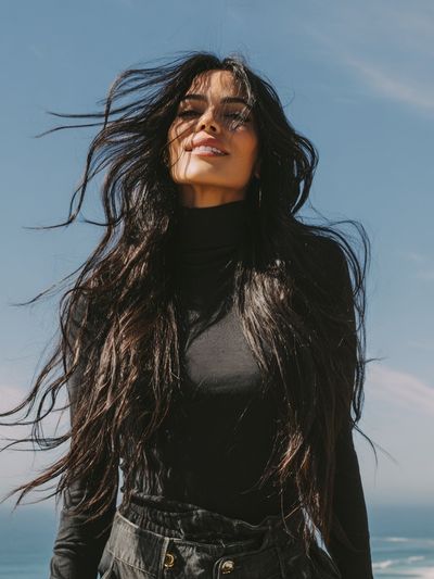 Windblown Portrait Photography Poster. poster print