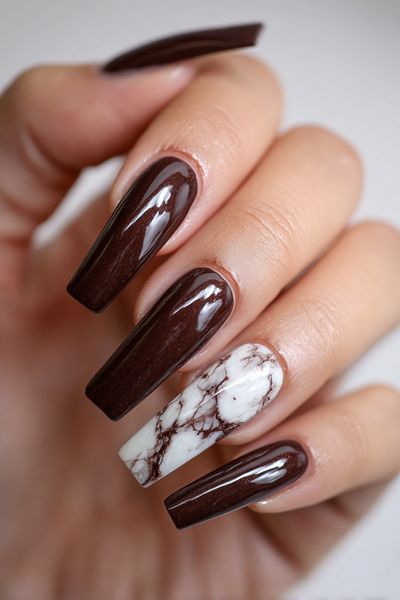 Chocolate Marble Nails Photography Poster. poster print
