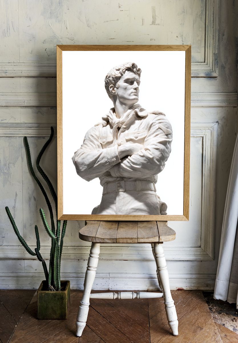 Marble Hero Bust Photography Poster. — room view 1