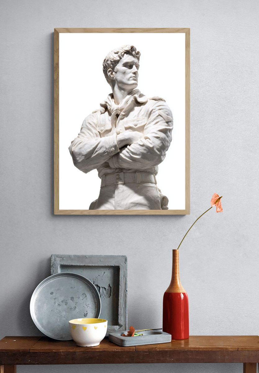 Marble Hero Bust Photography Poster. — room view 3