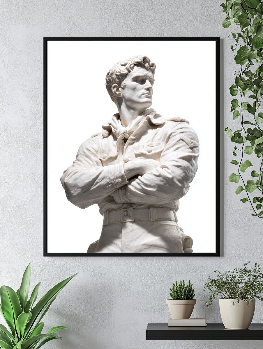 Marble Hero Bust Photography Poster. — room view 4