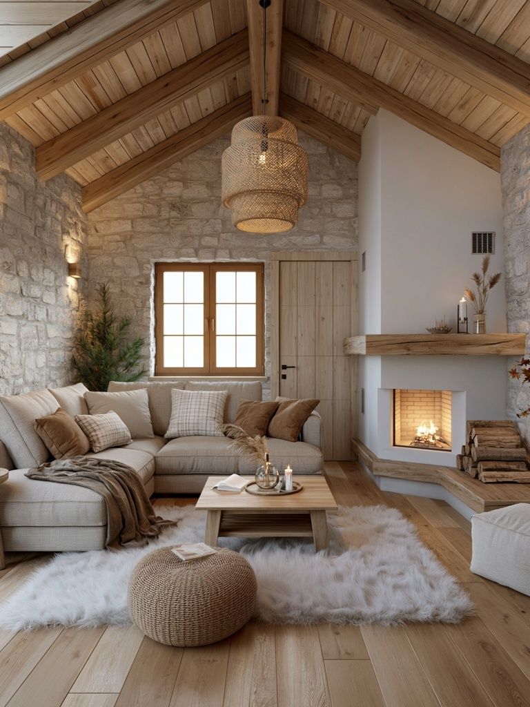 Cozy Rustic Living Room Photography Poster. poster — photography art