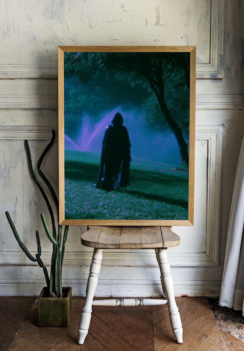 Moonlit Figure in Park Poster. — room view 1