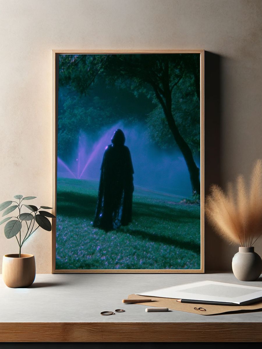 Moonlit Figure in Park Poster. — room view 2