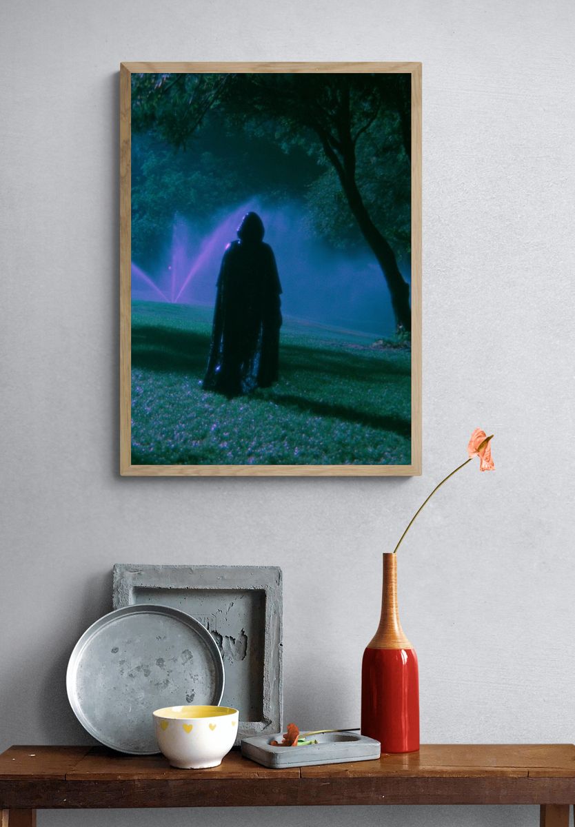 Moonlit Figure in Park Poster. — room view 3