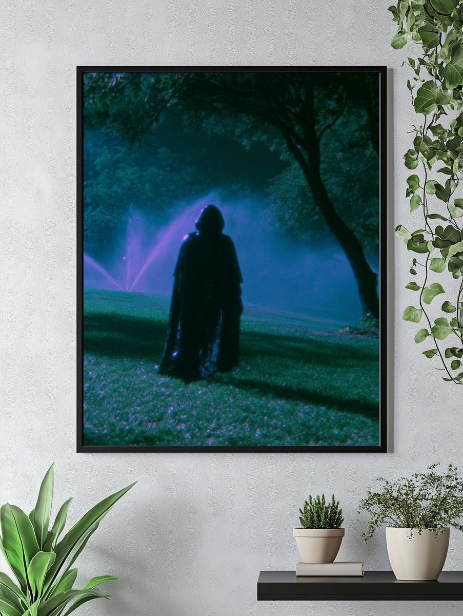 Moonlit Figure in Park Poster. — room view 4