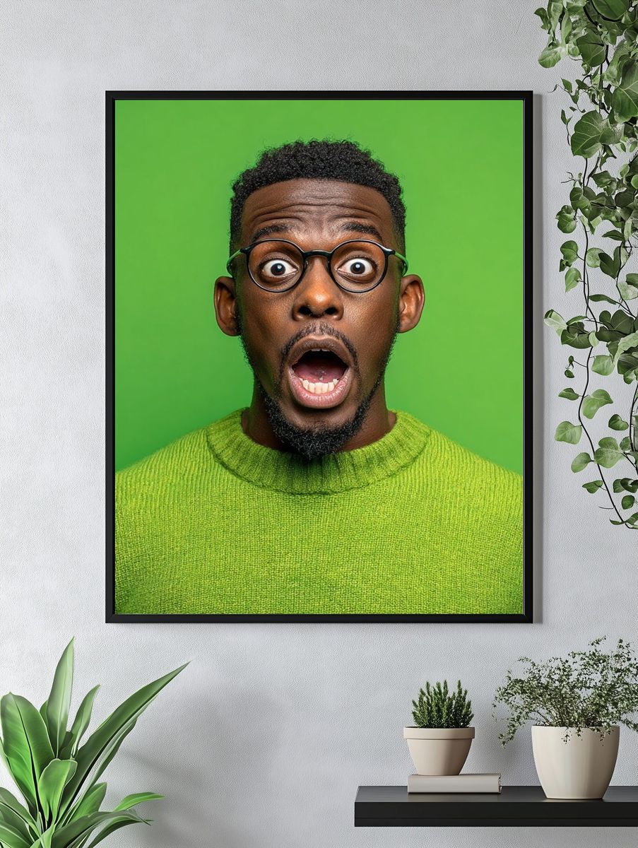 Surprised Man — Photography Print. — room view 4