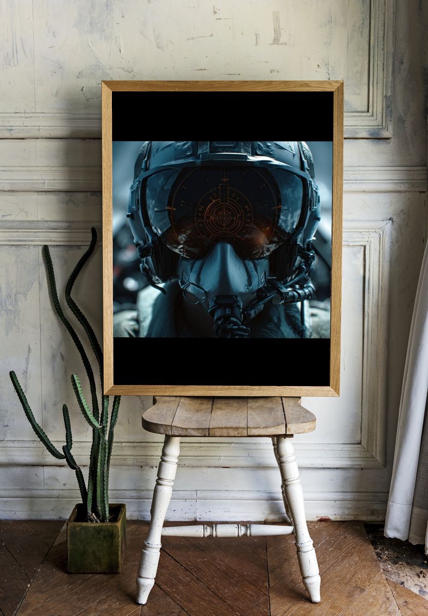 Pilot Helmet — Action Print. — room view 1