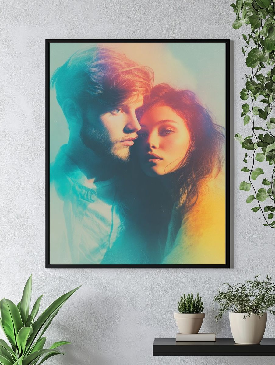 Dreamy Couple Portrait Print. — room view 4