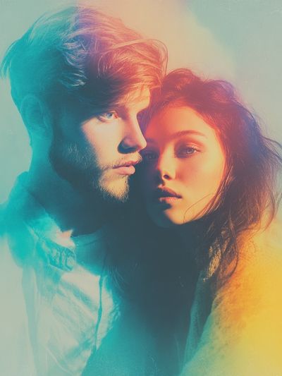 Dreamy Couple Portrait Print. poster print