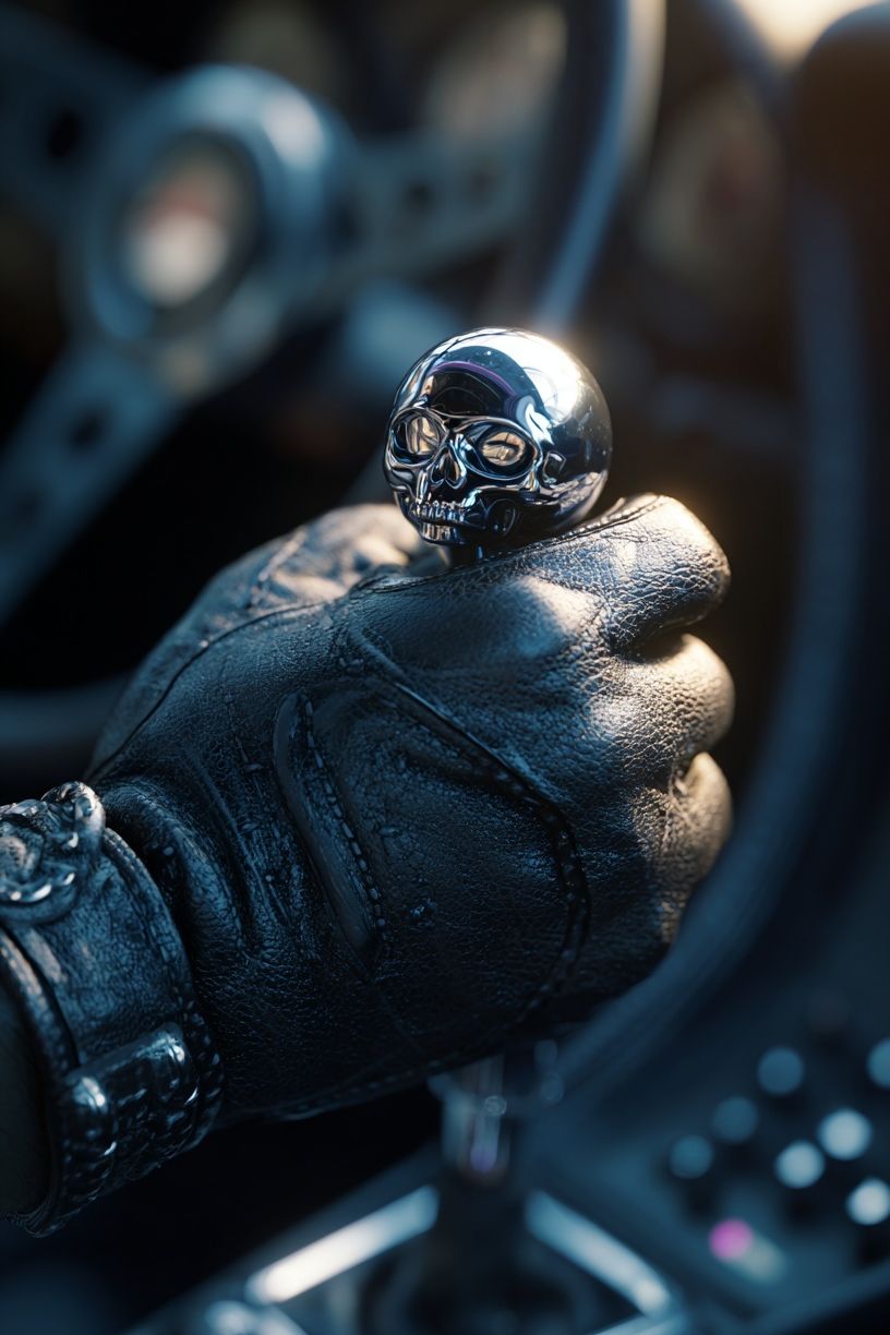Chrome Skull Gearshift Poster. poster — photography art