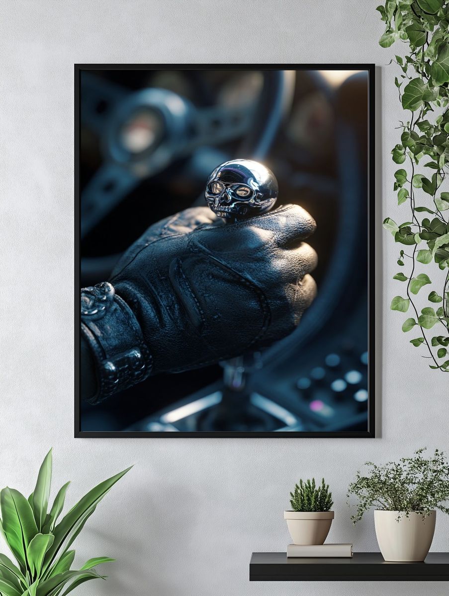 Chrome Skull Gearshift Poster. — room view 4