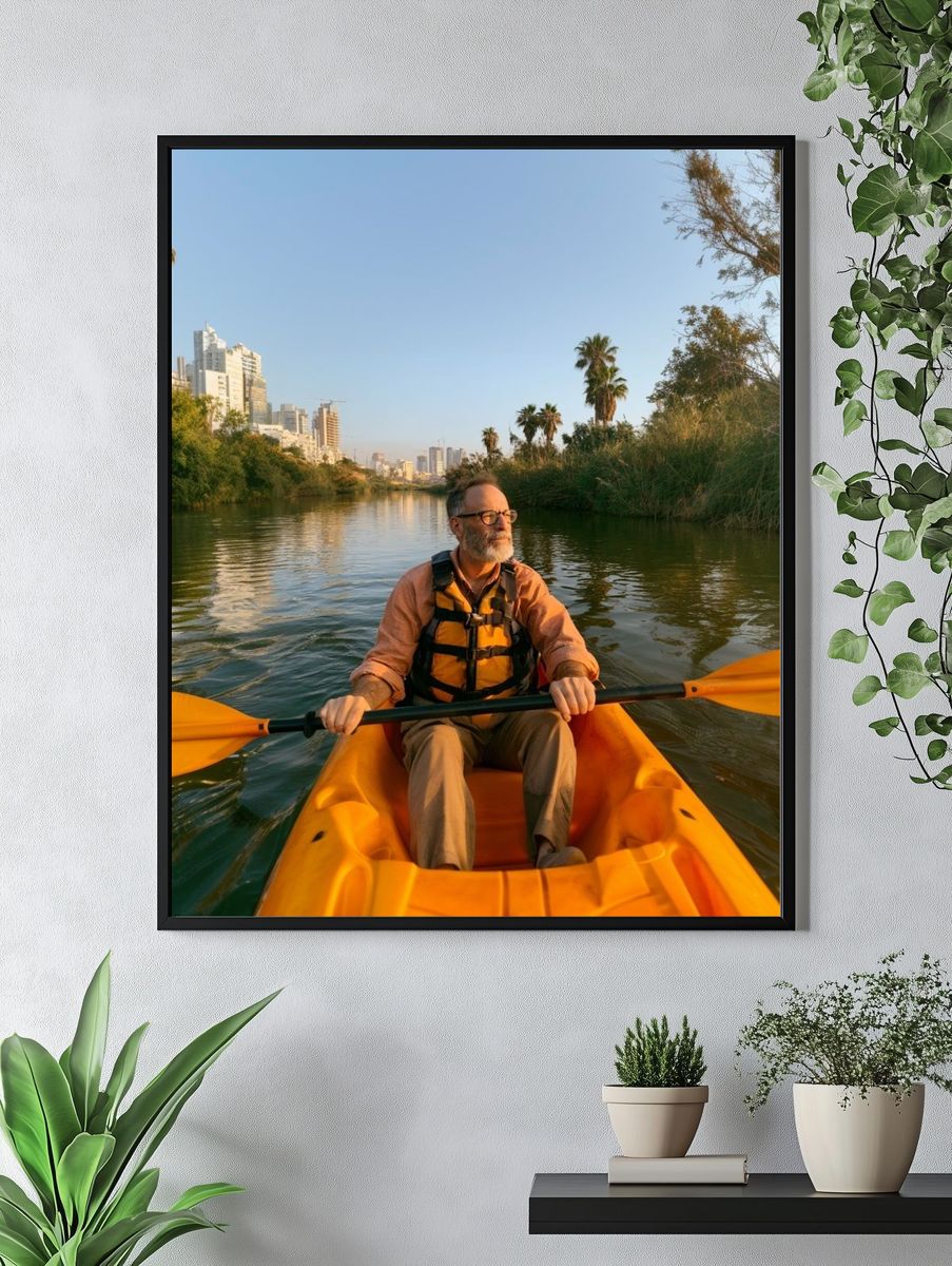 Kayak City River Photography Poster. — room view 4