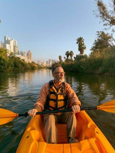 Kayak City River Photography Poster.