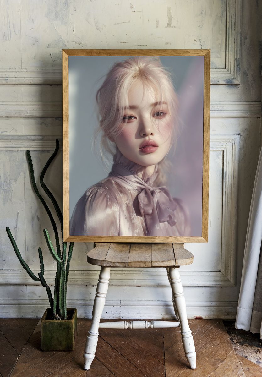 Soft Pastel Portrait Print. — room view 1