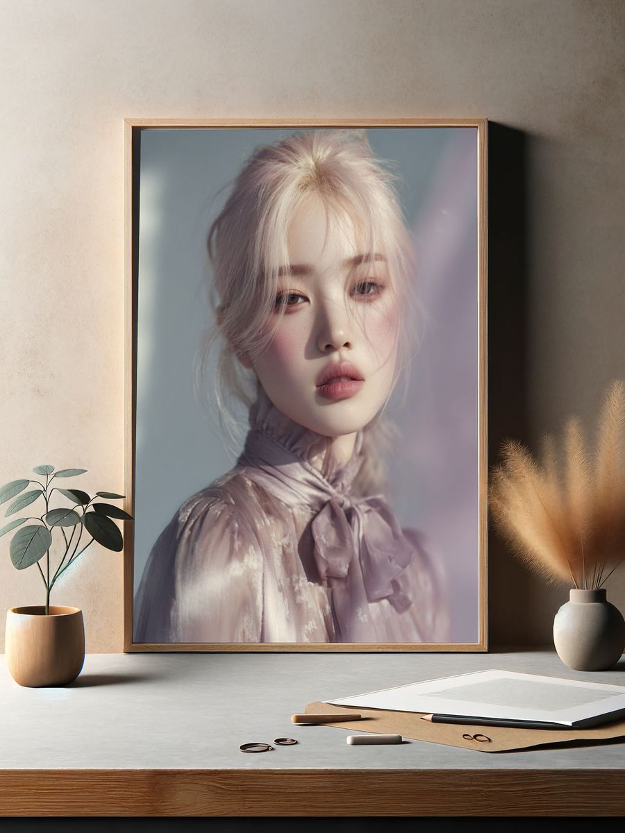 Soft Pastel Portrait Print. — room view 2