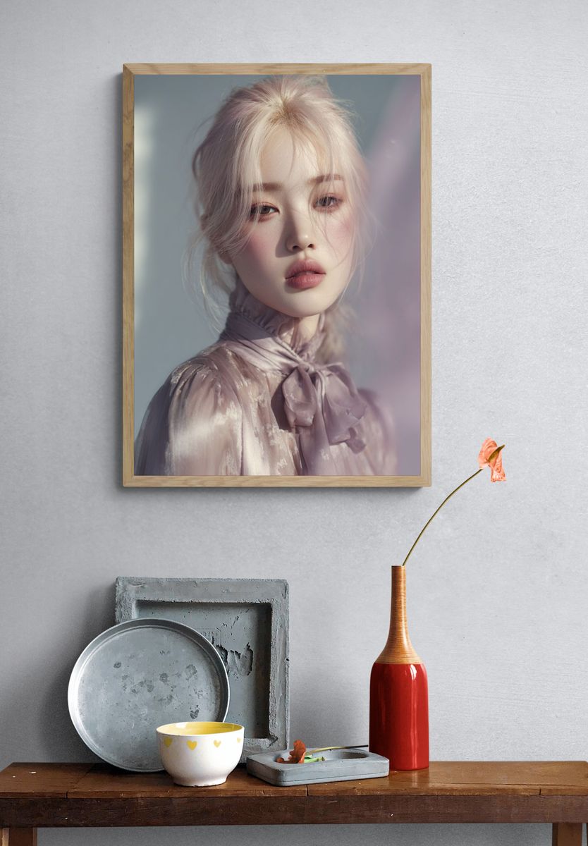 Soft Pastel Portrait Print. — room view 3