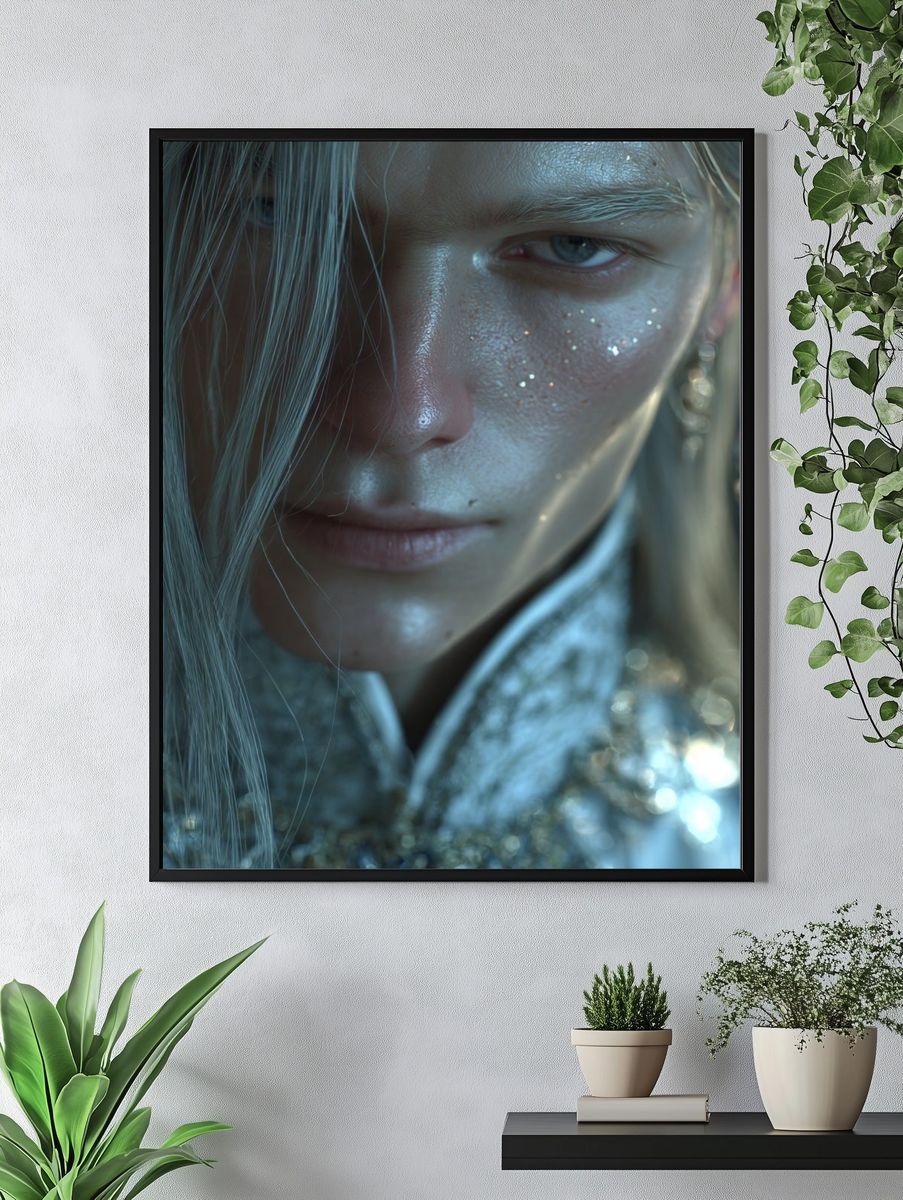 Ethereal Silver Portrait Print. — room view 4