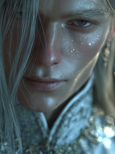 Ethereal Silver Portrait Print. poster print