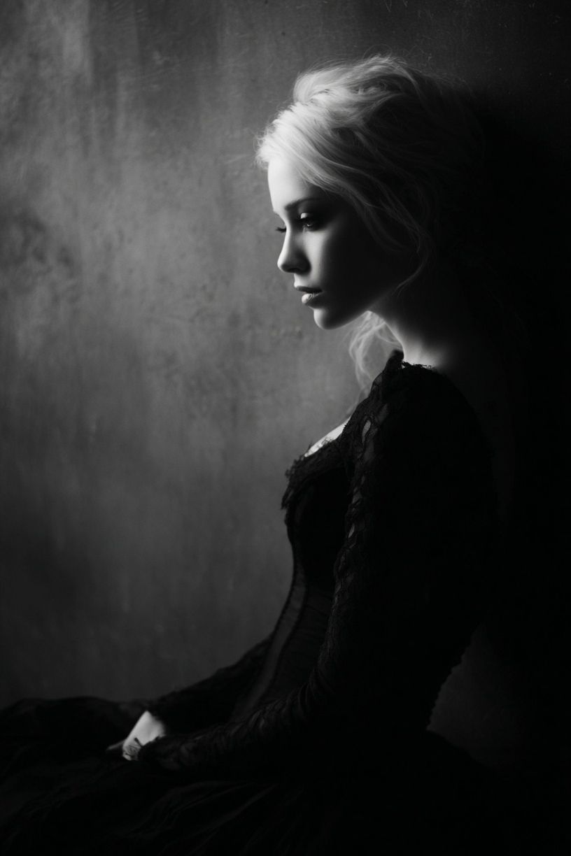 Moody Monochrome Portrait Print. poster detail