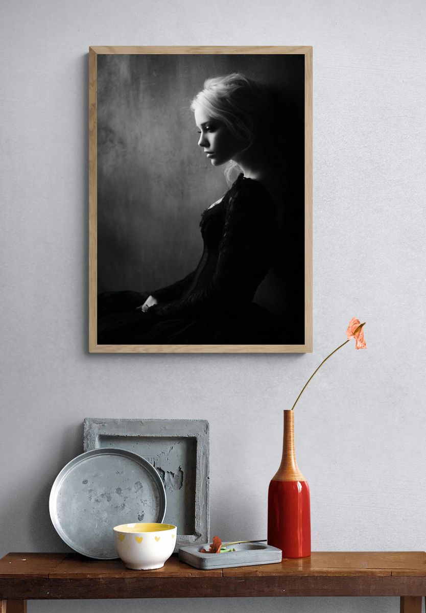 Moody Monochrome Portrait Print. — room view 3