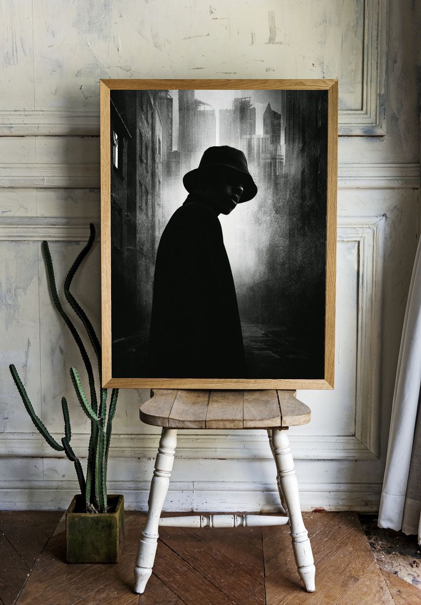 Noir City Silhouette Poster. — room view 1