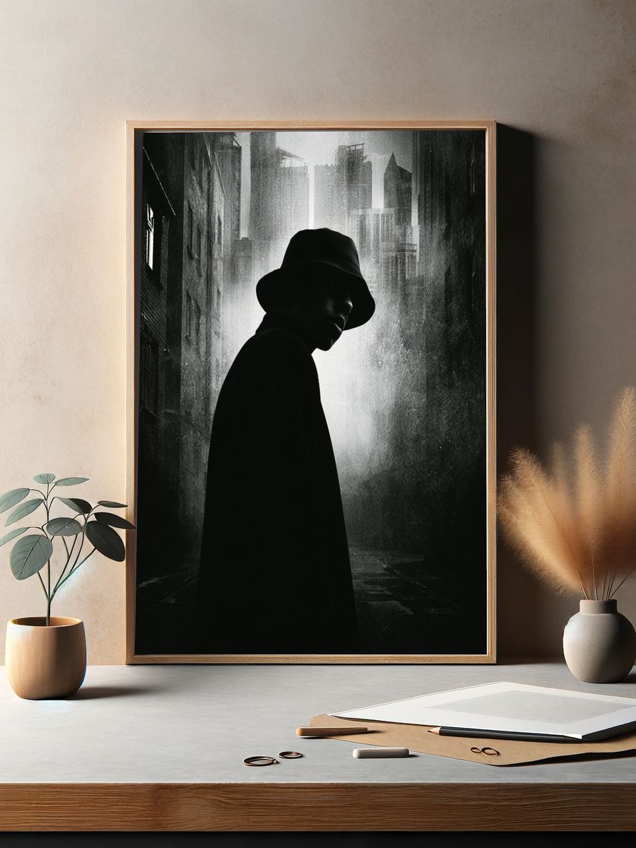 Noir City Silhouette Poster. — room view 2