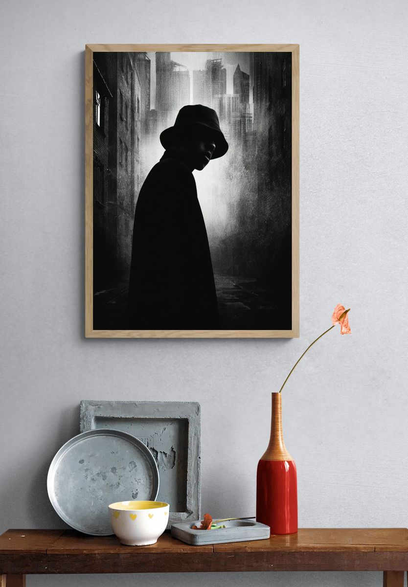Noir City Silhouette Poster. — room view 3