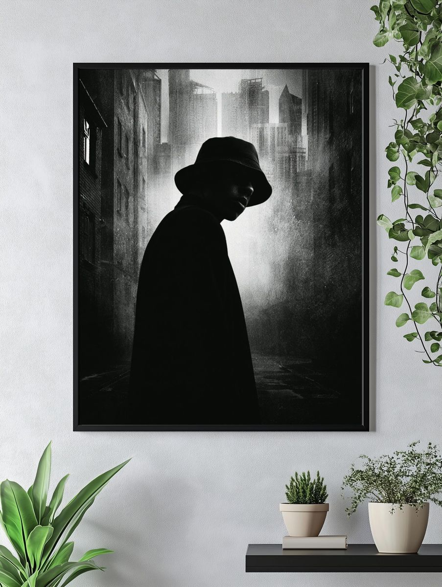 Noir City Silhouette Poster. — room view 4