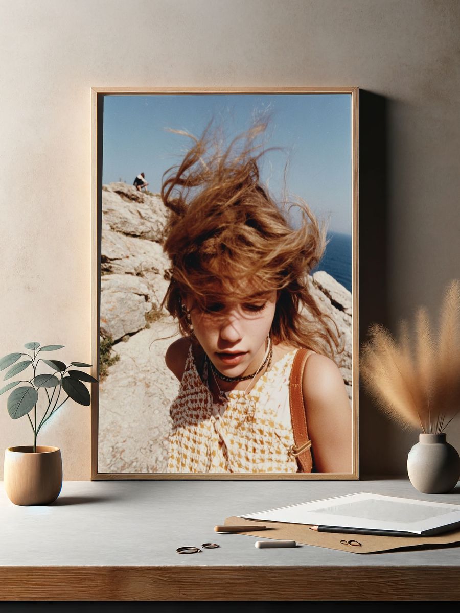 Windblown Coastal Portrait Print. — room view 2