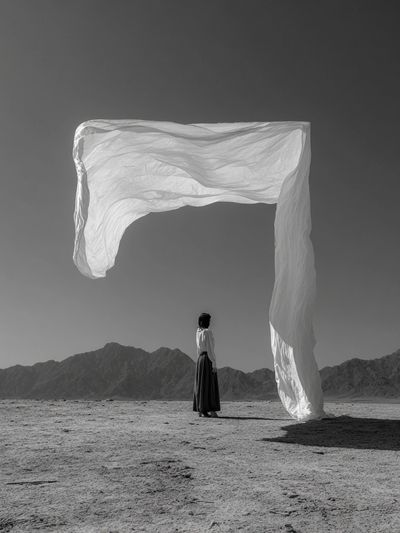 Ethereal Woman in Landscape — Photography Print. poster