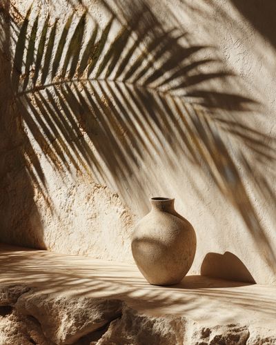 Sunlit Terracotta Vase Photography Poster. poster