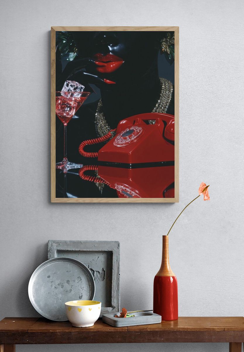 Red Telephone Still Life Poster. — room view 3