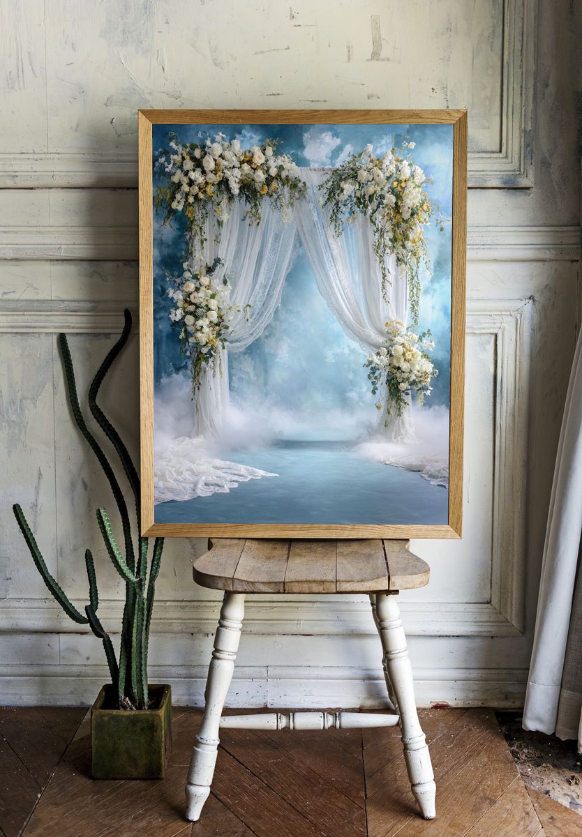 Floral Wedding Arch Photography Poster. — room view 1