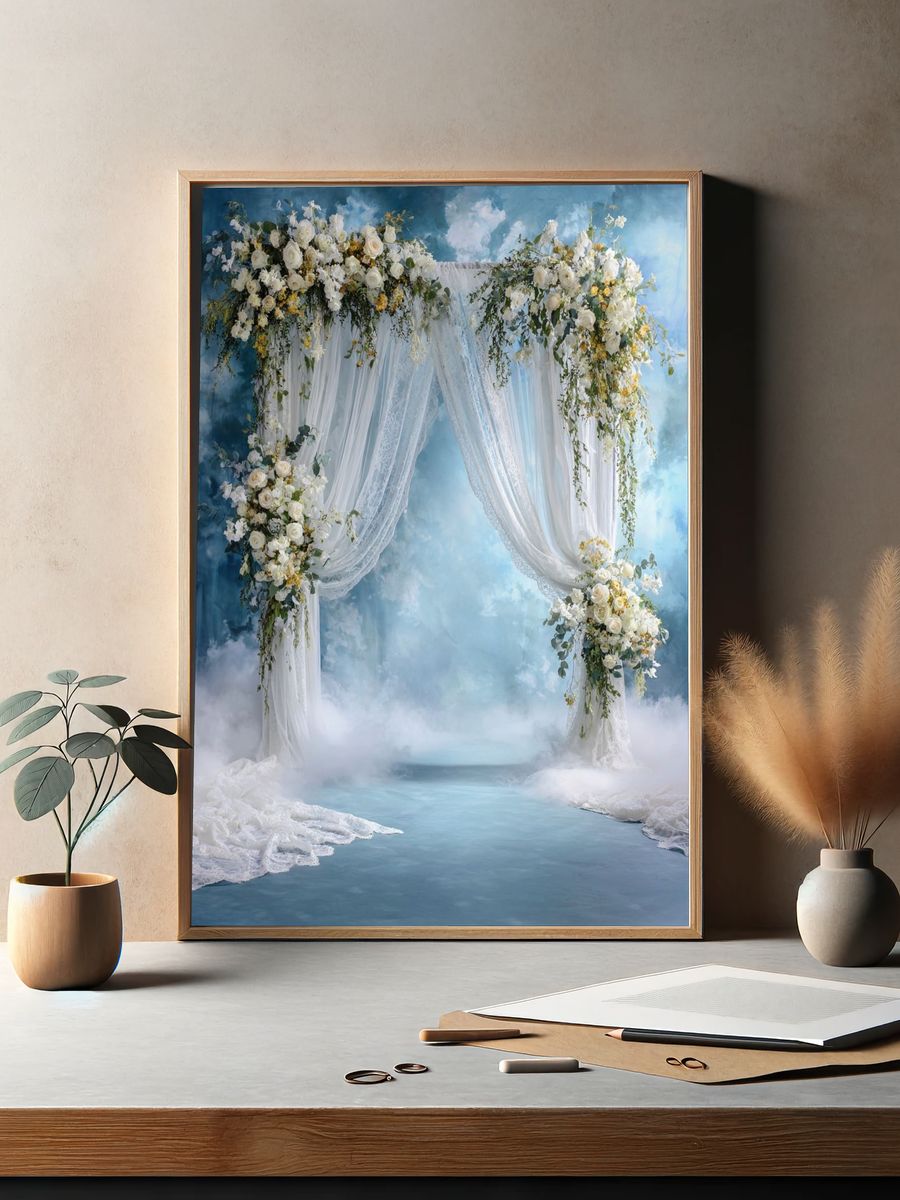 Floral Wedding Arch Photography Poster. — room view 2
