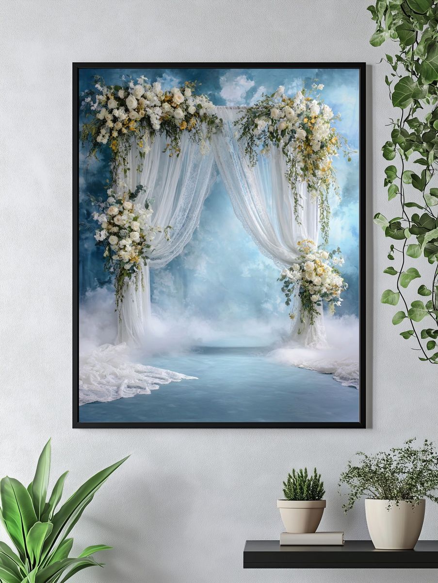 Floral Wedding Arch Photography Poster. — room view 4