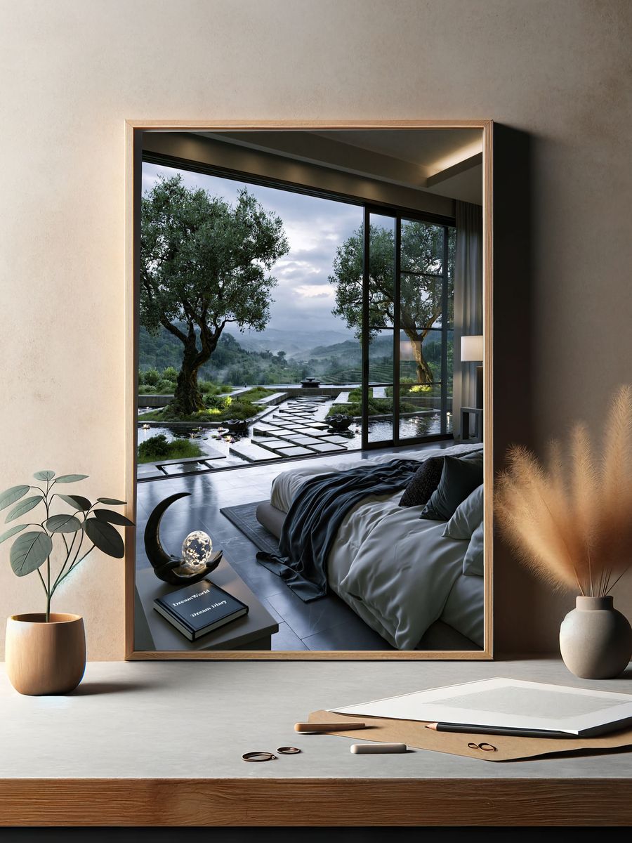 Zen Bedroom Retreat Photography Poster. — room view 2