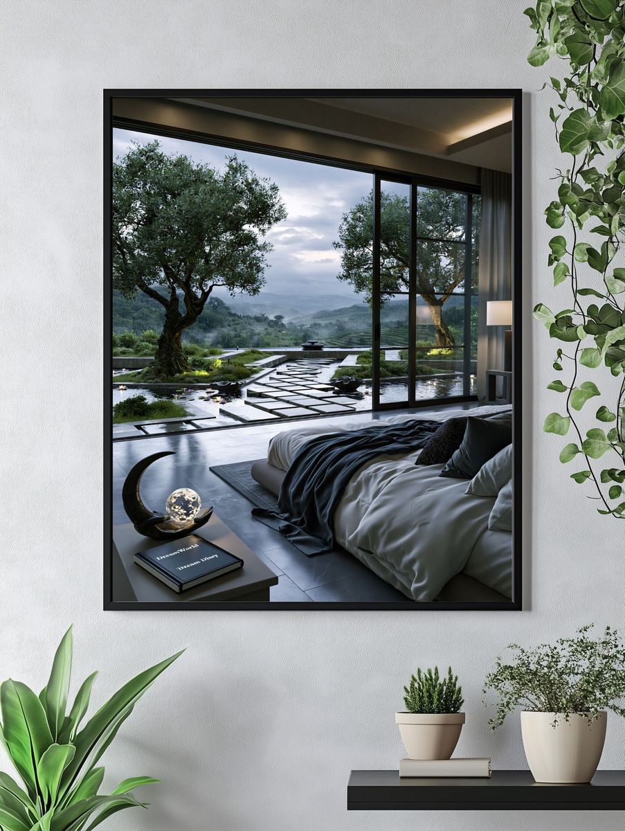 Zen Bedroom Retreat Photography Poster. — room view 4