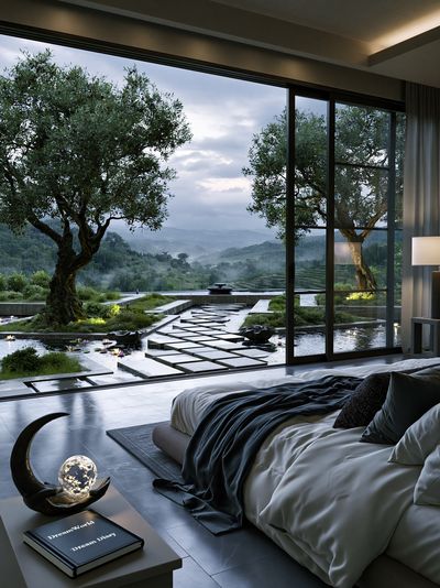 Zen Bedroom Retreat Photography Poster. poster print