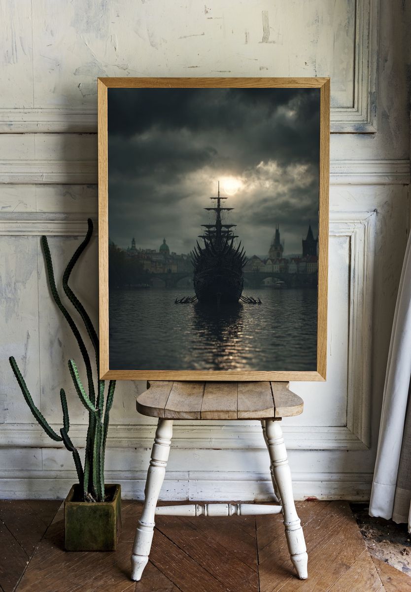 Dark Gothic Ship Poster. — room view 1