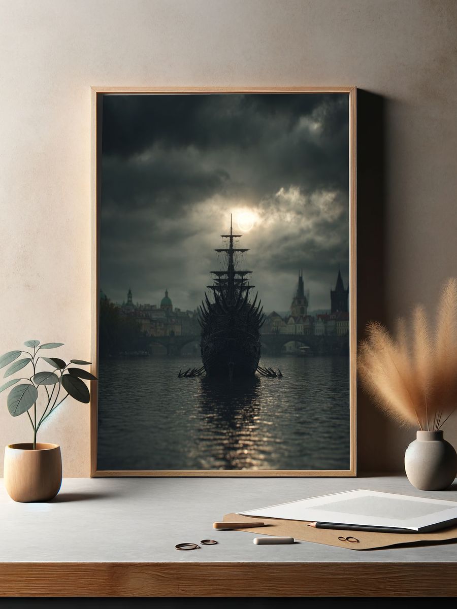 Dark Gothic Ship Poster. — room view 2