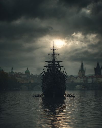Dark Gothic Ship Poster. poster