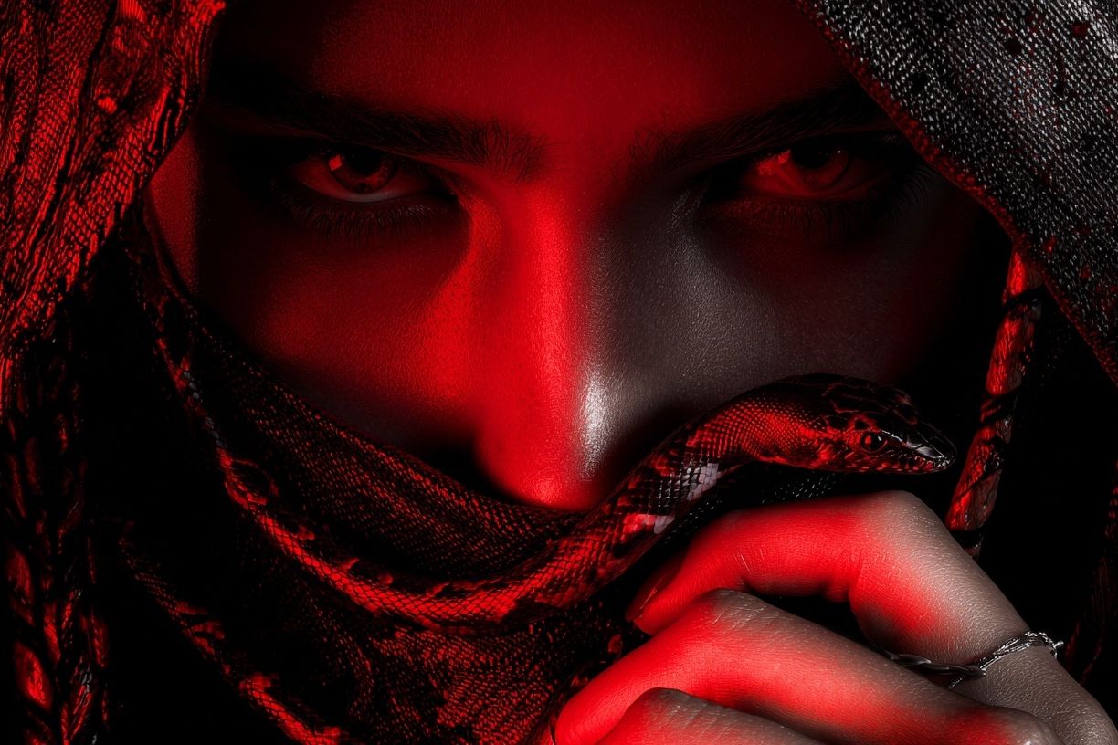 Crimson Serpent Portrait Print. poster detail