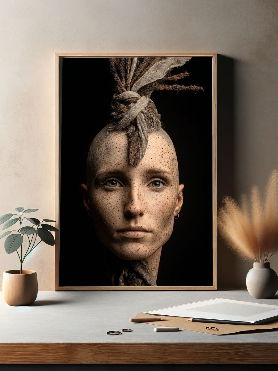 Textured Portrait Fine-Art Poster. — room view 2