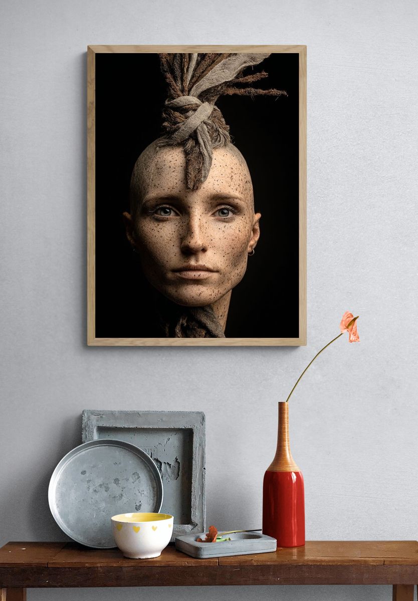 Textured Portrait Fine-Art Poster. — room view 3